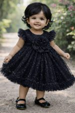 premium girls frock black 01