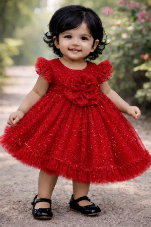 Home premium girls frock black 01