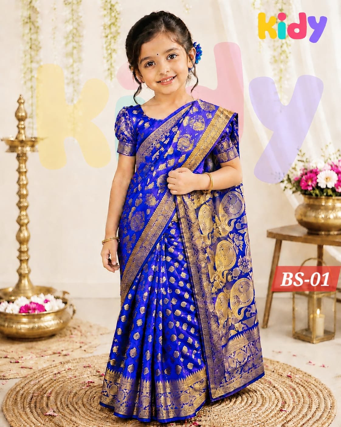 BS-01 BS-01 বেবি রেডি কাতান শাড়ি - Image 1